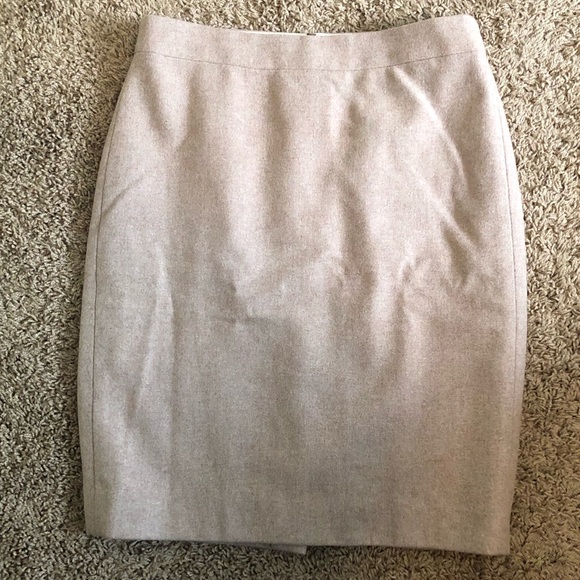 J. CREW The Pencil Skirt Tan Wool Skirt - Picture 2 of 7